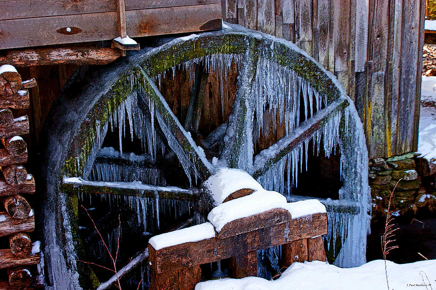 Frozen Grist Wheel Photograph by Paul Mashburn