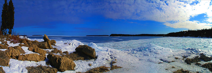 Winter Photograph - Frozen lake by Photography Art