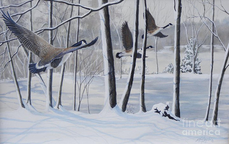 Frozen Over  SOLD PRINTS AVAILABLE Painting by Sandy Brindle