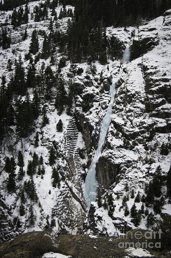 Frozen Waterfall Photograph by David Waldrop