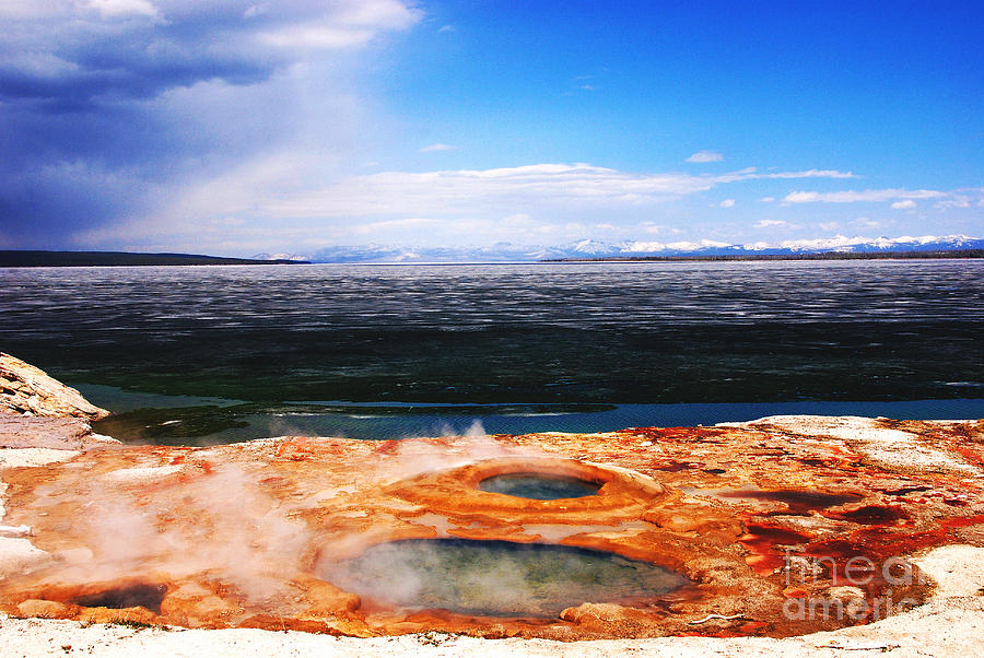 Frozen Yellowstone Lake Photograph by Susanne Van Hulst
