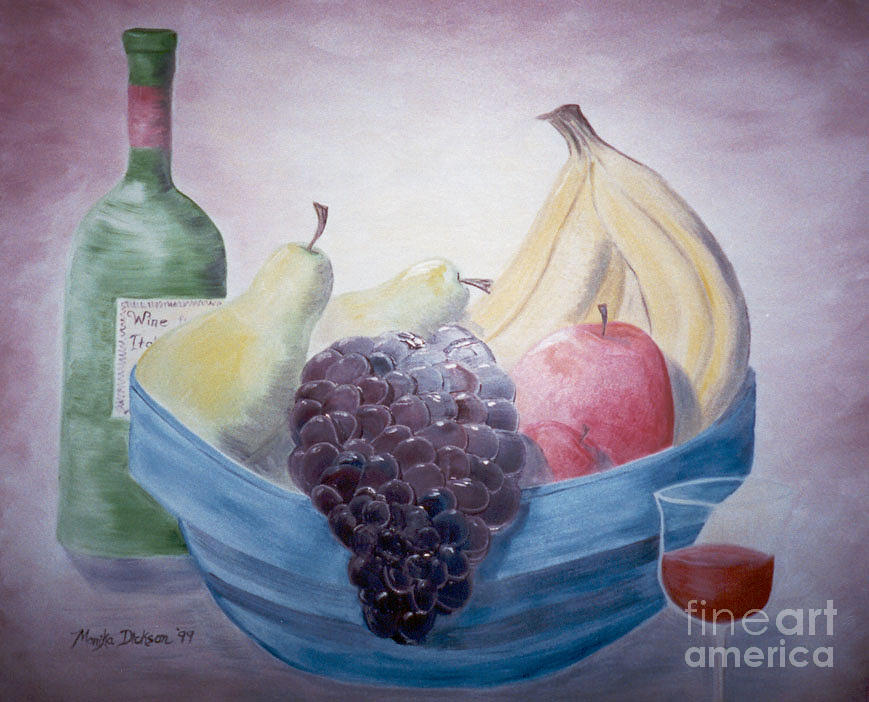 Fruit Bowl Painting by Monika Shepherdson