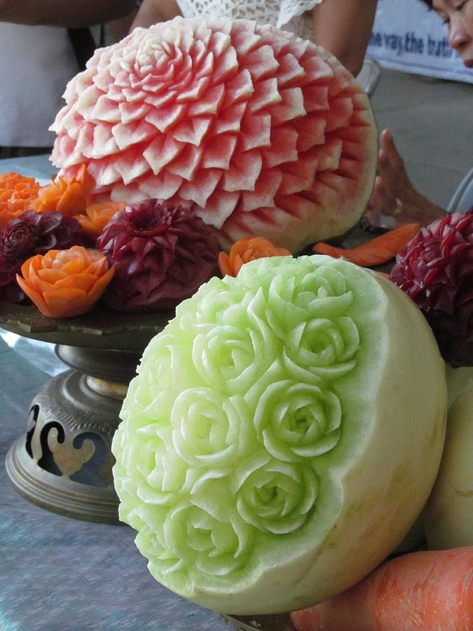 Fruit Carving Photograph by Alfred Ng