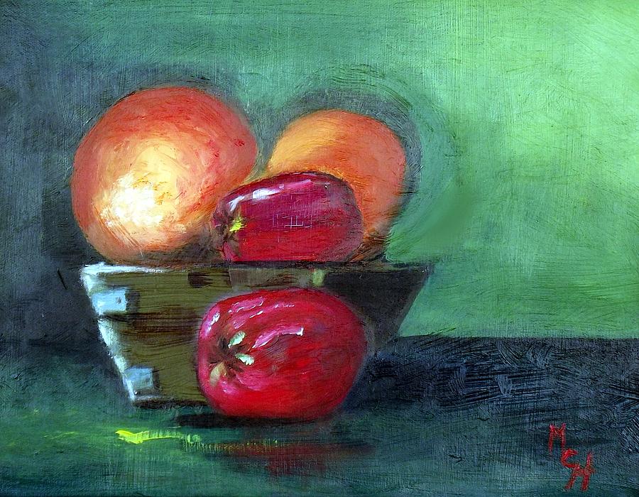 Fruit in a Bowl Painting by Margaret Harmon