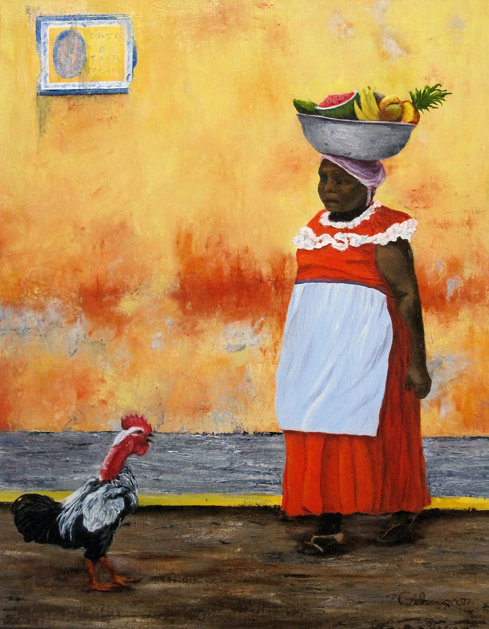 Fruit Seller Painting by Roseann Gilmore