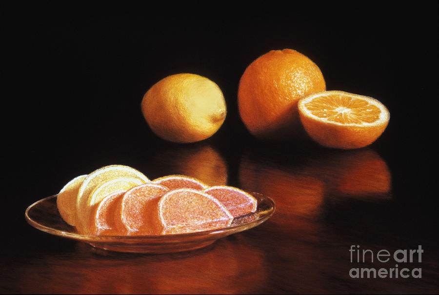 Fruit Slices Painting by Barbara Groff