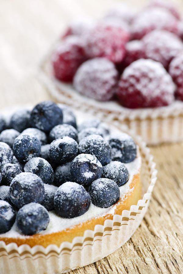Blueberry Photograph - Fruit tarts 5 by Elena Elisseeva