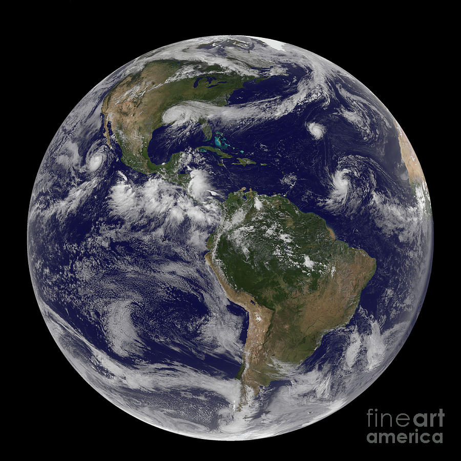 Full Earth Showing Various Tropical Photograph by Stocktrek Images