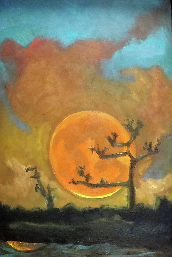 Full Moon Painting by Dilip Sheth