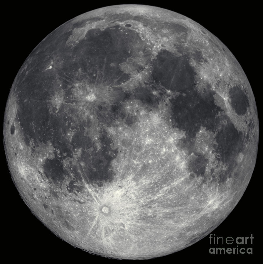 Space Photograph - Full Moon by Hale Observatories