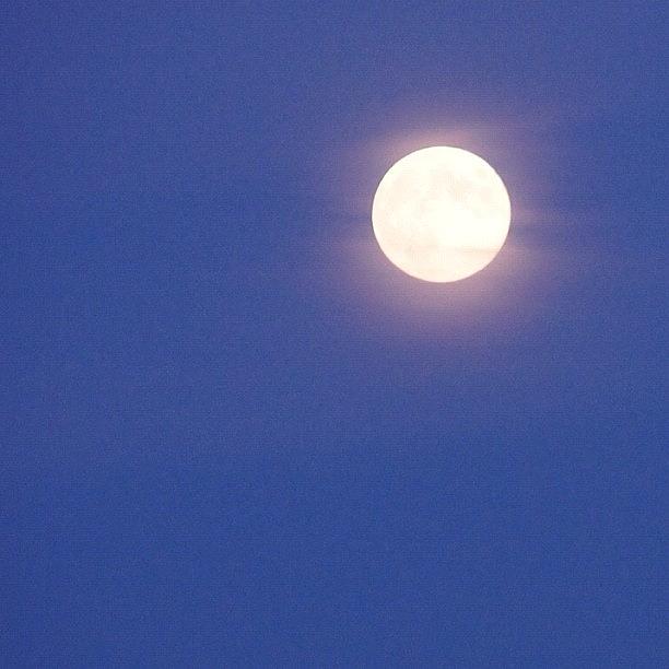 Full Moon Haloed By Almost Impossibly Photograph by Barb Ferrer