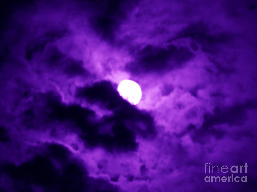 Fantasy Photograph - Full Moon in Purple Haze by Renee Trenholm