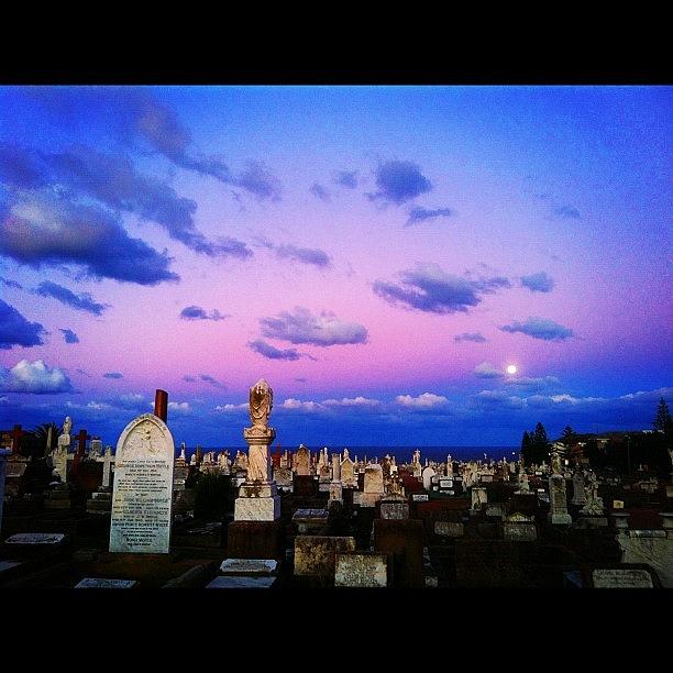 Sydney Photograph - Full Moon In The Cemetery by Alvaro Garcia