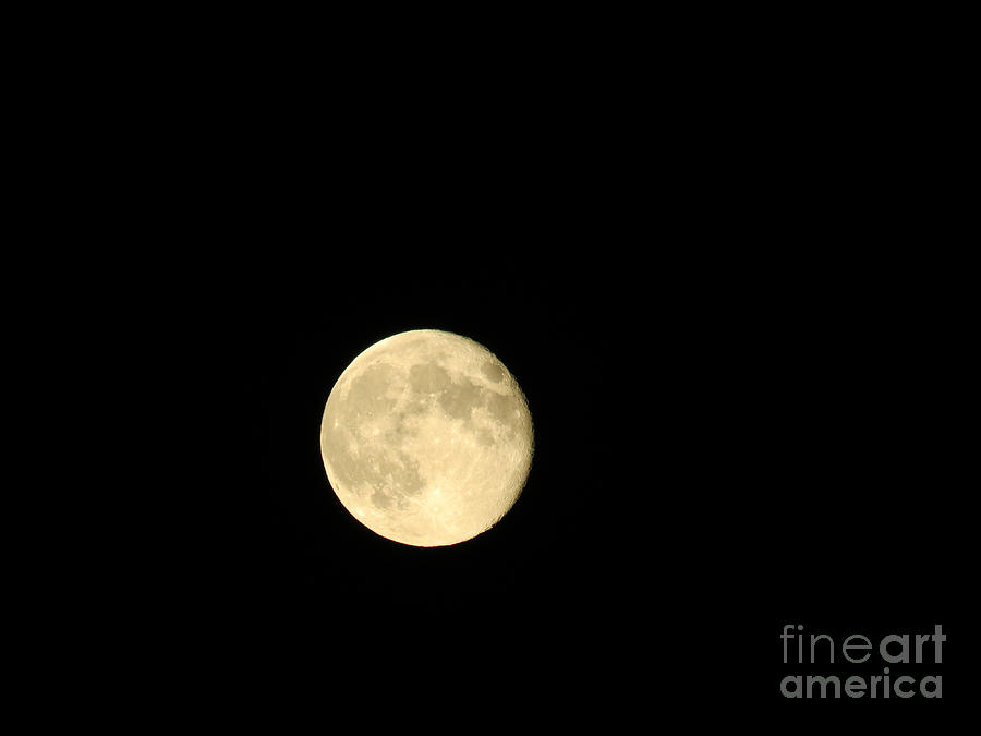 Space Photograph - Full Moon Over North Dakota by Ausra Huntington nee Paulauskaite