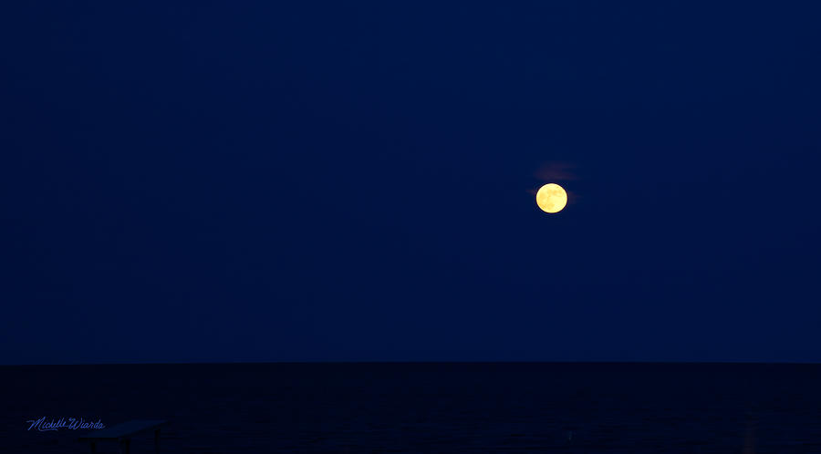 Beach Photograph - Full Moon Over the Nantucket Sound by Michelle Constantine