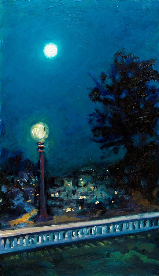 Full moon Painting by Rick Nederlof