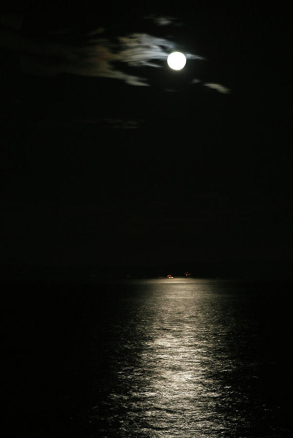 Full Moon Shipping Lane Photograph by Lorraine Devon Wilke
