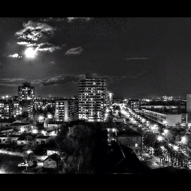 Full-moon Urban View!!! 🔹⚪ Fx Hdr Photograph by Maks Yurichev
