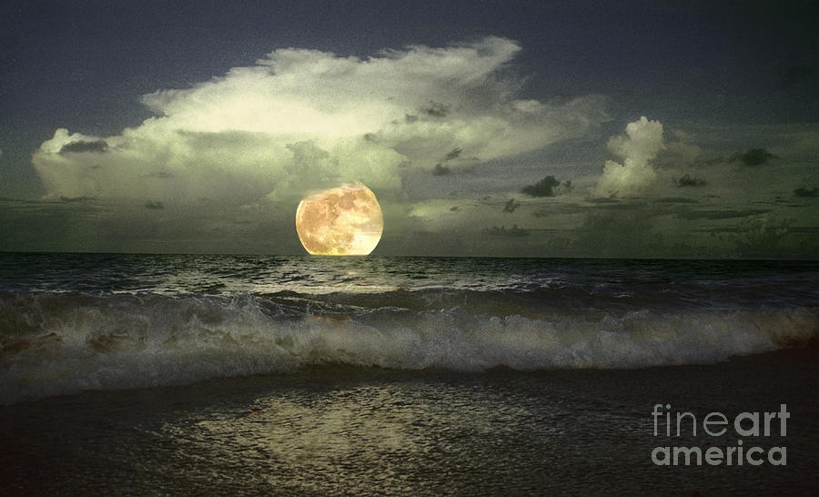 Moonrise Photograph - Full Moonrise on Jupiter Island by Richard Nickson