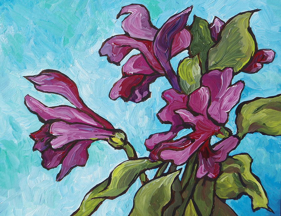 Flower Painting - Fun Flowers by Sandy Tracey