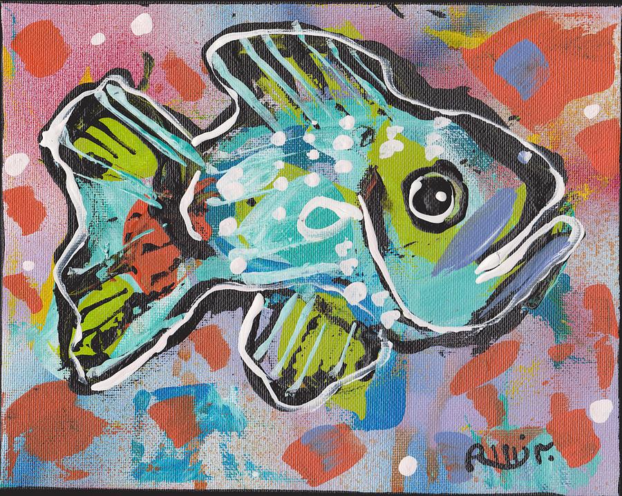 Funky Folk Fish 2012 Painting by Robert Wolverton Jr