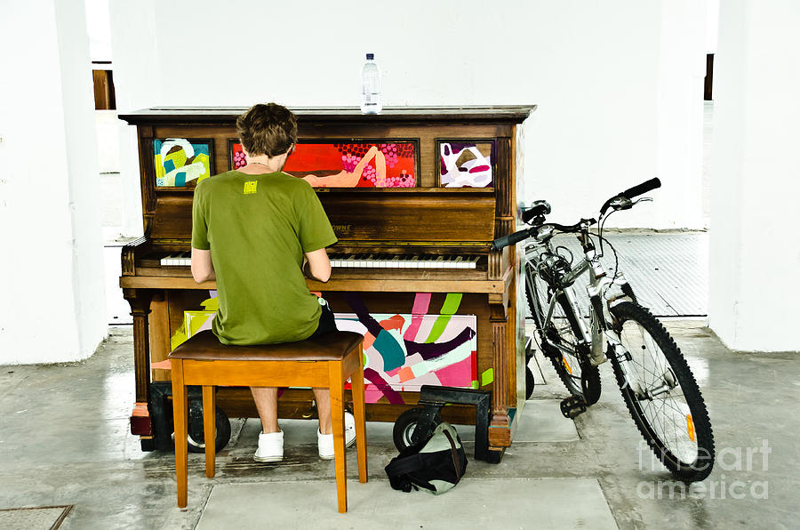 Funky Piano and Bicycle Photograph by Yurix Sardinelly