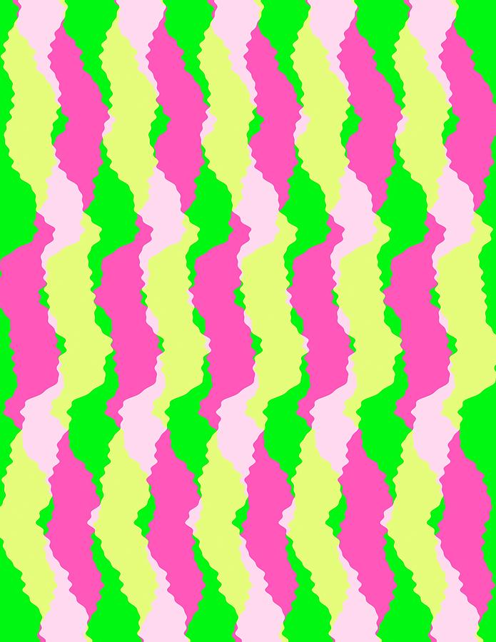 Knight Digital Art - Funky Stripes by Louisa Knight