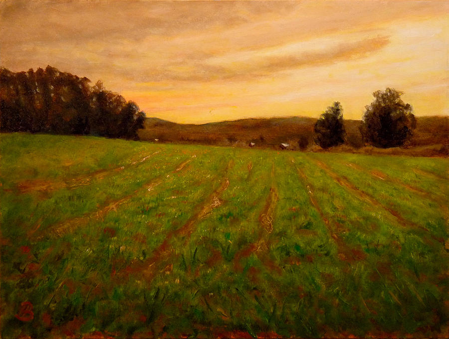 Furrowed Field Painting by Joe Bergholm