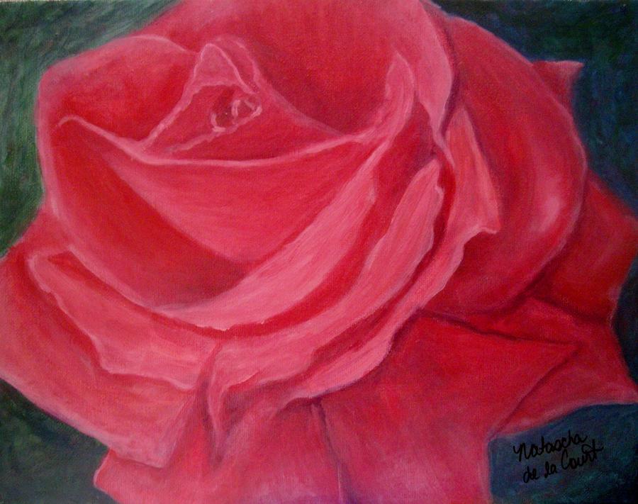 Fuschia Rose Painting by Natascha de la Court