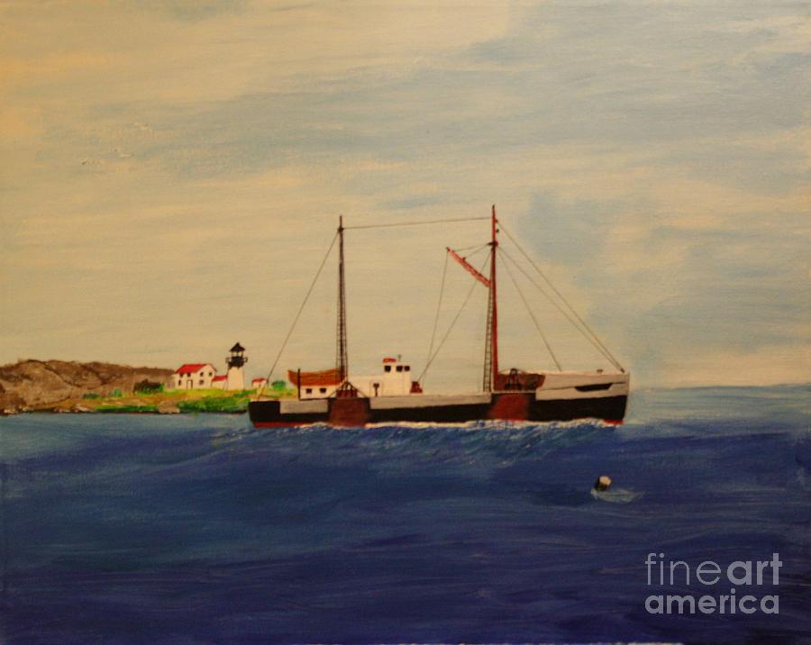 Seascape Painting - FV Superior - 1946 by Bill Hubbard