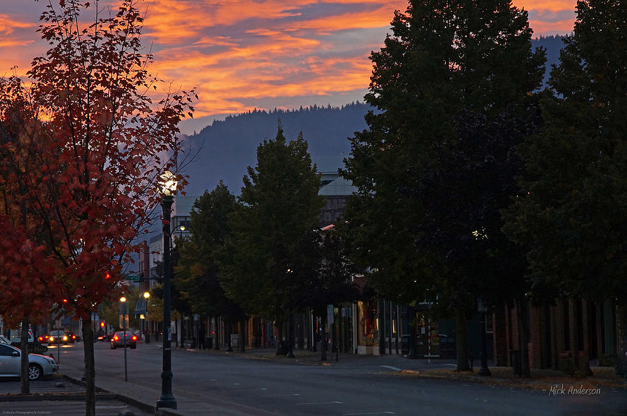 Fall Photograph - G Street Sunrise in Our Town by Mick Anderson