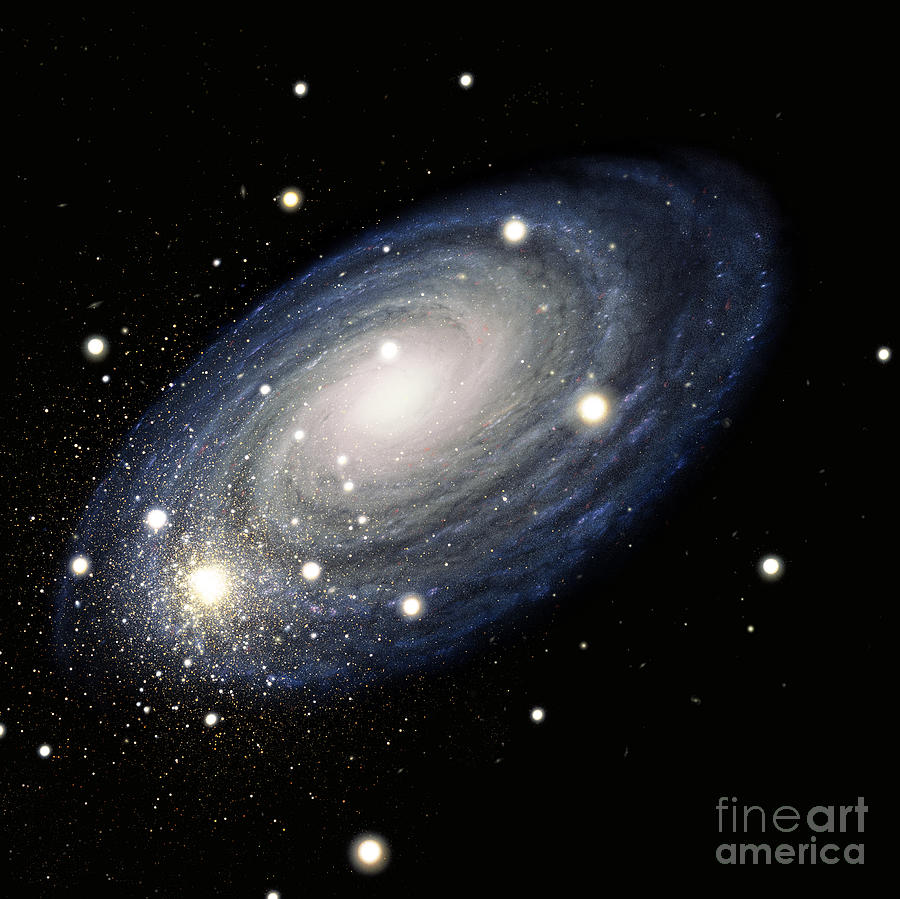 Galaxy Drawing by Atlas Photo Bank and Photo Researchers