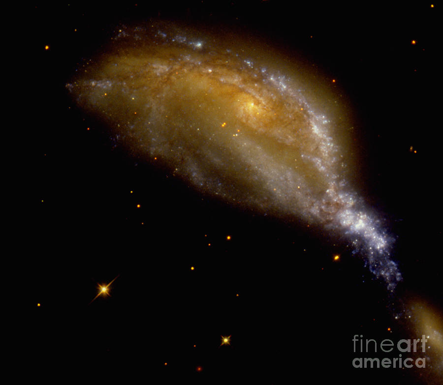 Hubble Space Telescope Photograph - Galaxy Collision In Ngc 6745 by Nasa