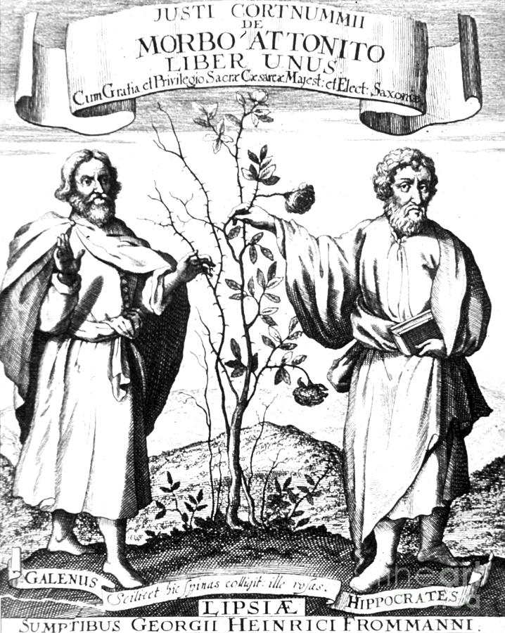 Galen And Hippocrates, Greek Physicians Photograph by Science Source
