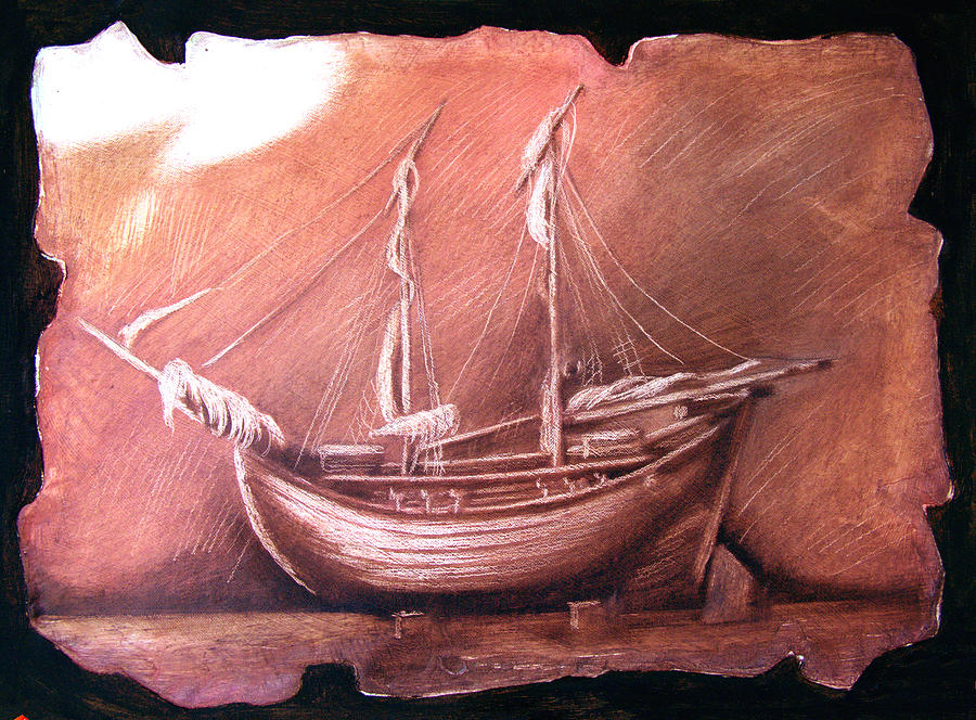 Boat Painting - Galley by Darko Beranovic
