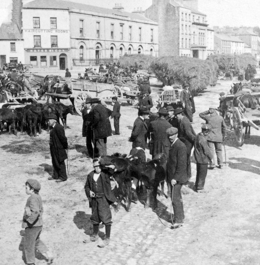 Galway Ireland - The Market at Eyre Square - c 1901 Photograph by International  Images