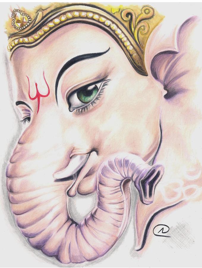 Ganesh Ji Drawing by Akshay Nair