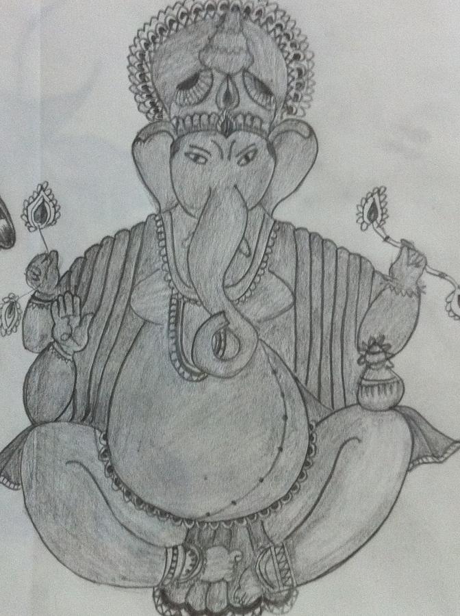 Ganesh modern art sketch 