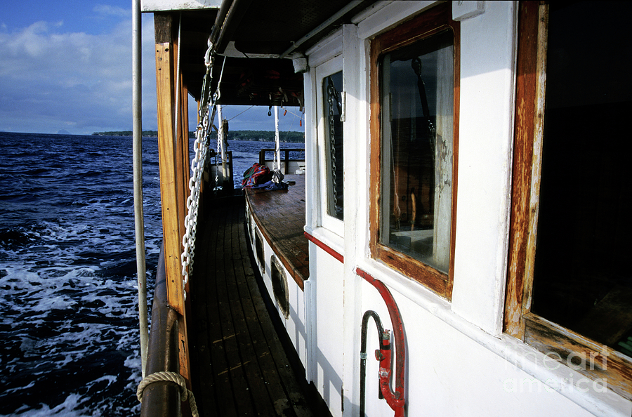 Nature Photograph - Gangway of a cruising sailboat by Sami Sarkis