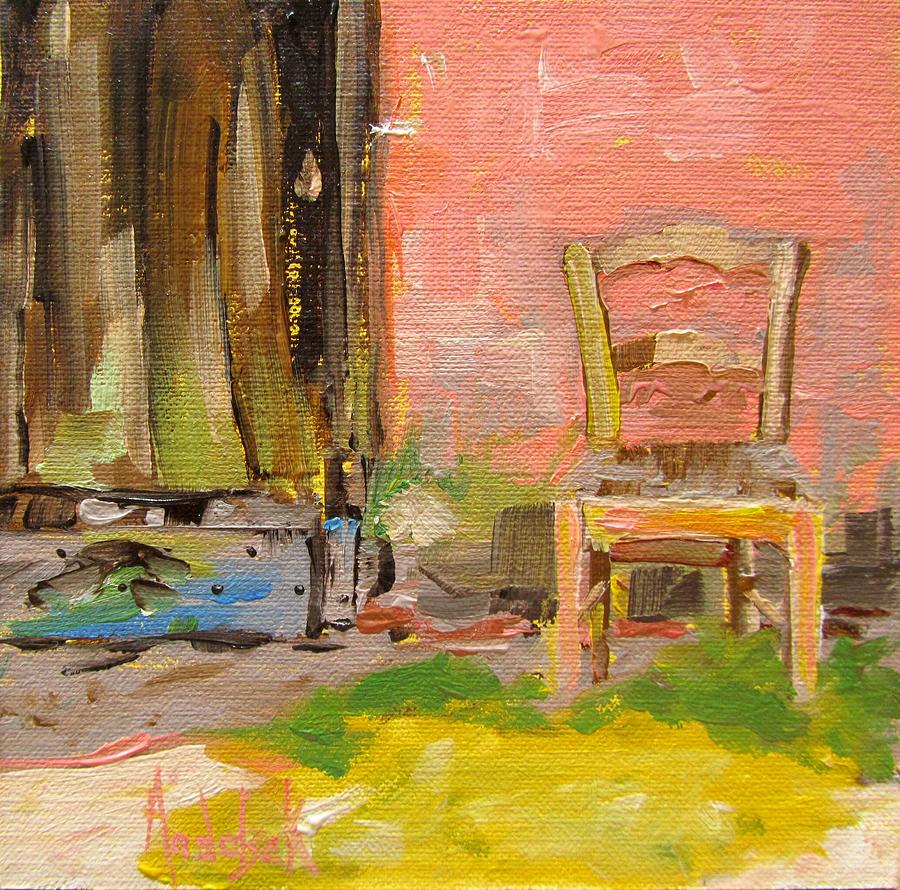 Garden Chair Painting by Barbara Andolsek