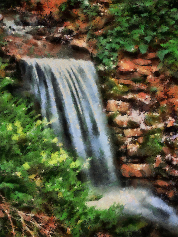 Nature Painting - Garden Falls 3 by Lynne Jenkins