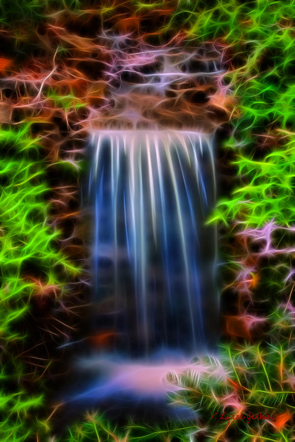 Garden Falls Fractalized Digital Art by Lynne Jenkins