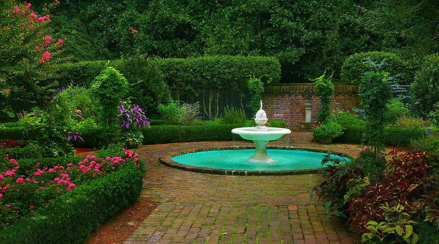 Garden Fountain Photograph by Cindy Haggerty