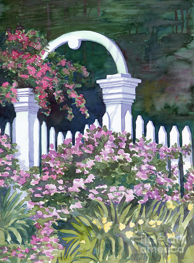 Garden Gate Painting by Audrey Peaty