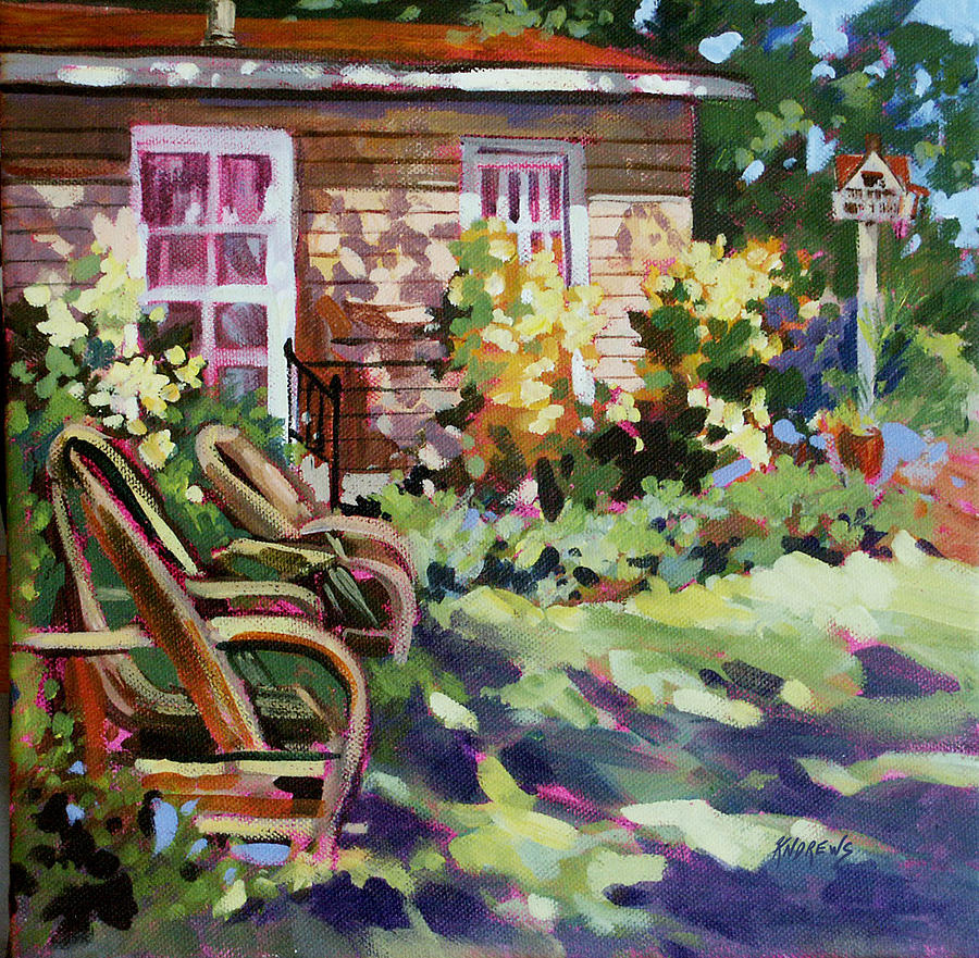 Garden Setting Granbury Texas Painting by Rae Andrews