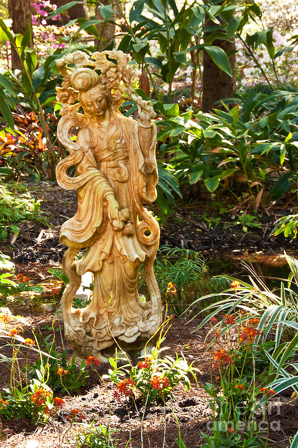 Garden Statue Close Photograph by Bob and Nancy Kendrick