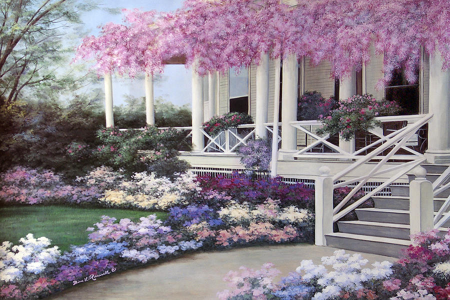 Garden Veranda Painting by Diane Romanello