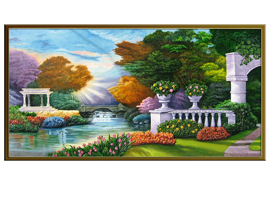 Landscape Painting - Garden view 1 by Interior Aishwarya