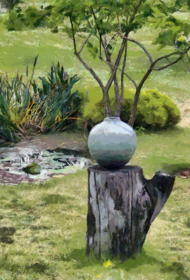 Garden waterpot Digital Art by Fran Woods