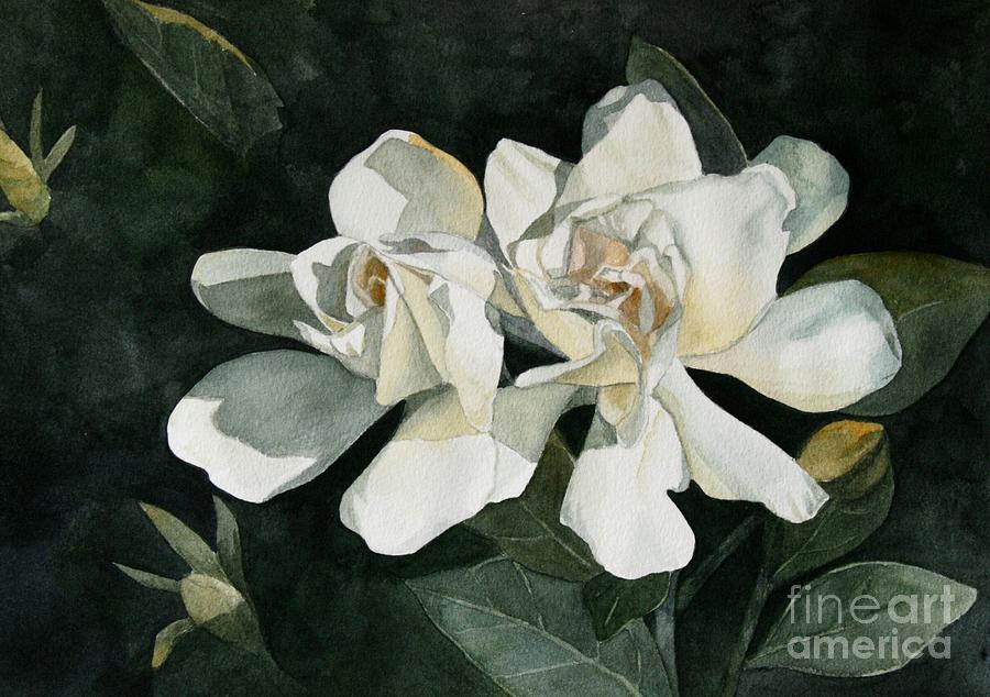 Gardenia Duo 1 Painting by Jan Lawnikanis
